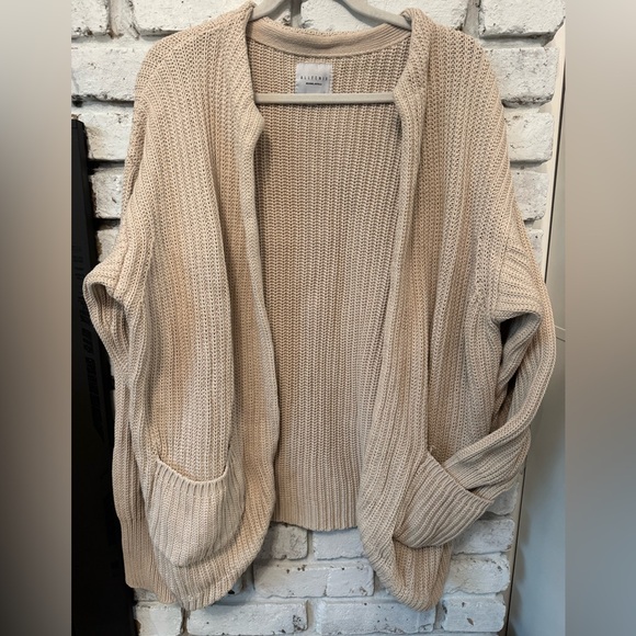 Cream Chunky Knit Cardigan Sweater 100% cotton - Picture 1 of 3